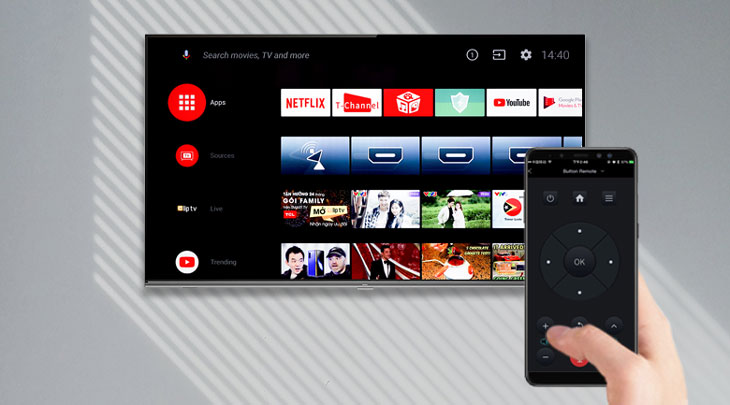 Tivi sử dụng hệ điều hành Android phiên bản điện thoại